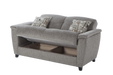 Aspen Loveseat features a convenient built-in storage unit for easy organization.