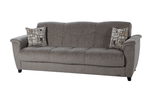 The Aspen Loveseat includes a built-in storage unit for convenient organization.