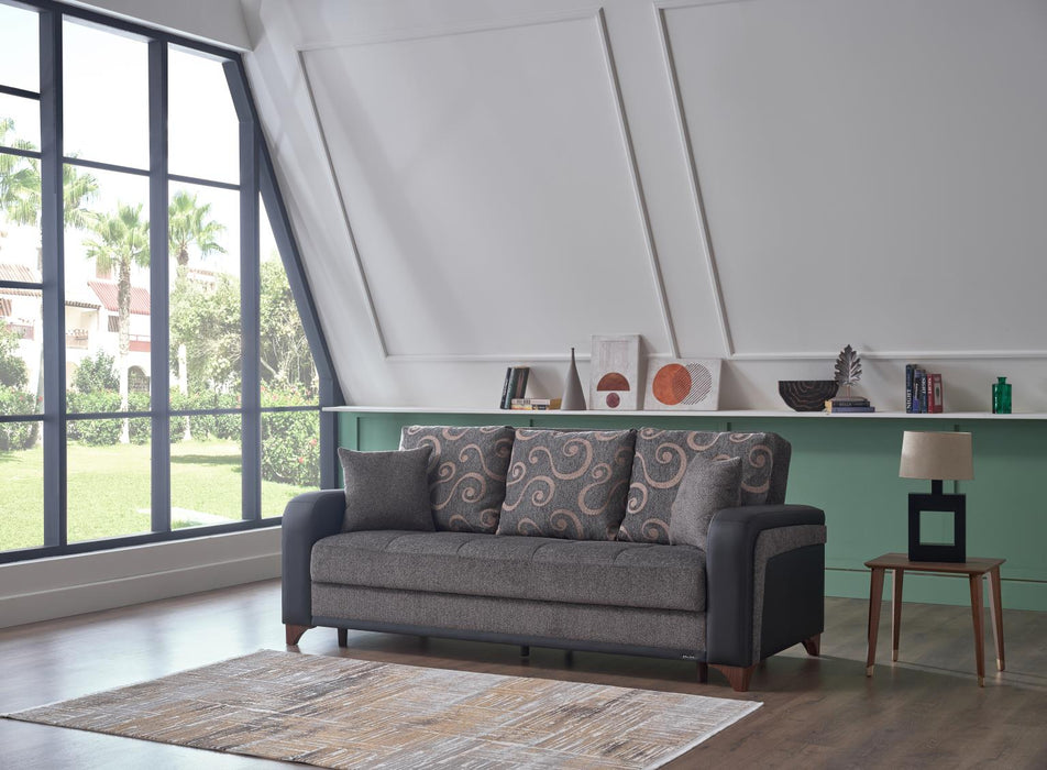 The Austin Armchair is upholstered in premium Chanelle fabric, providing a luxurious touch.