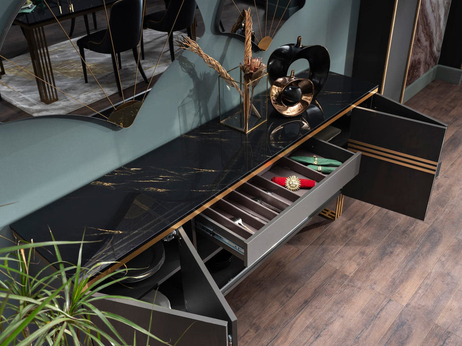 The Carlino Buffet with a contemporary design, offering ample storage with a sleek, modern look.