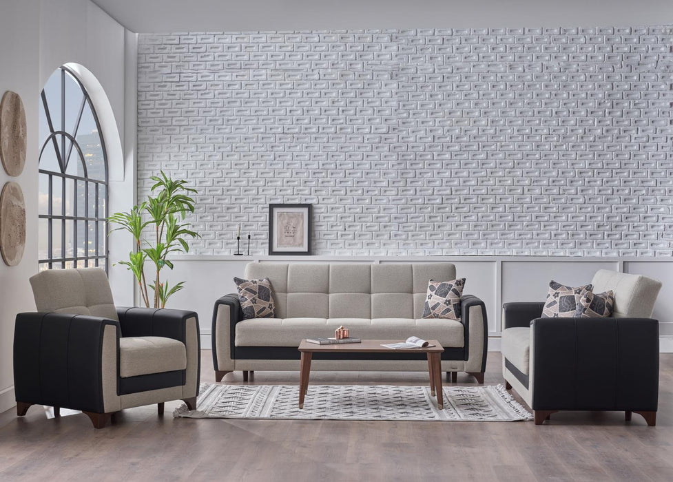 Complete your space with the Dublin Living Room Set, featuring a sofa, loveseat, and armchair that offer both comfort and style.