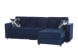 Side view of the Elegant Sectional highlighting its sleek design and plush velvet fabric.