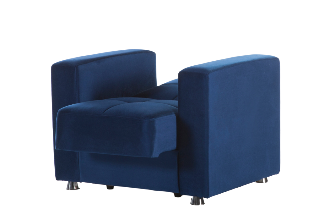 The Elegant Armchair combines style and functionality, featuring a hidden storage compartment for essentials.