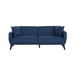 High-density foam for added comfort in the indigo blue Functional Sofa In A Box.