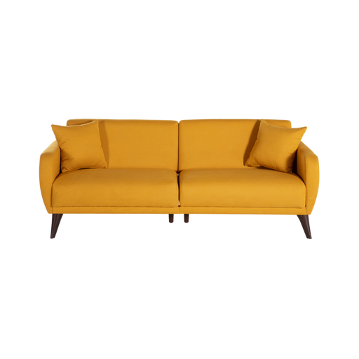 Modern design of the light yellow Functional Sofa In A Box, perfect for contemporary interiors.