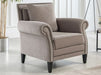 Timeless Java Accent Armchair offering classic sophistication with a beautifully crafted wood frame.