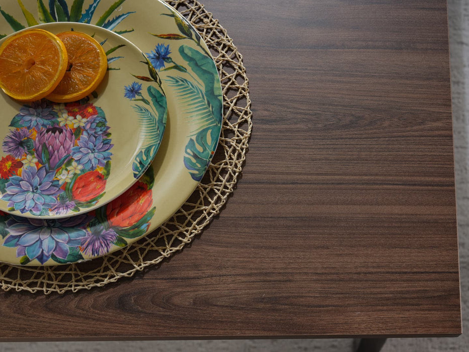 Wooden Kennedy Dining Table with a sleek black finish and expandable feature.