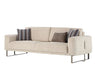 Mirante Sofa with chrome legs and soft-touch fabric, offering a stylish and functional dual-purpose design.