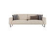 Stylish Mirante Bed Sofa with luxurious soft-touch fabric and a chrome leg base, offering both elegance and comfort.