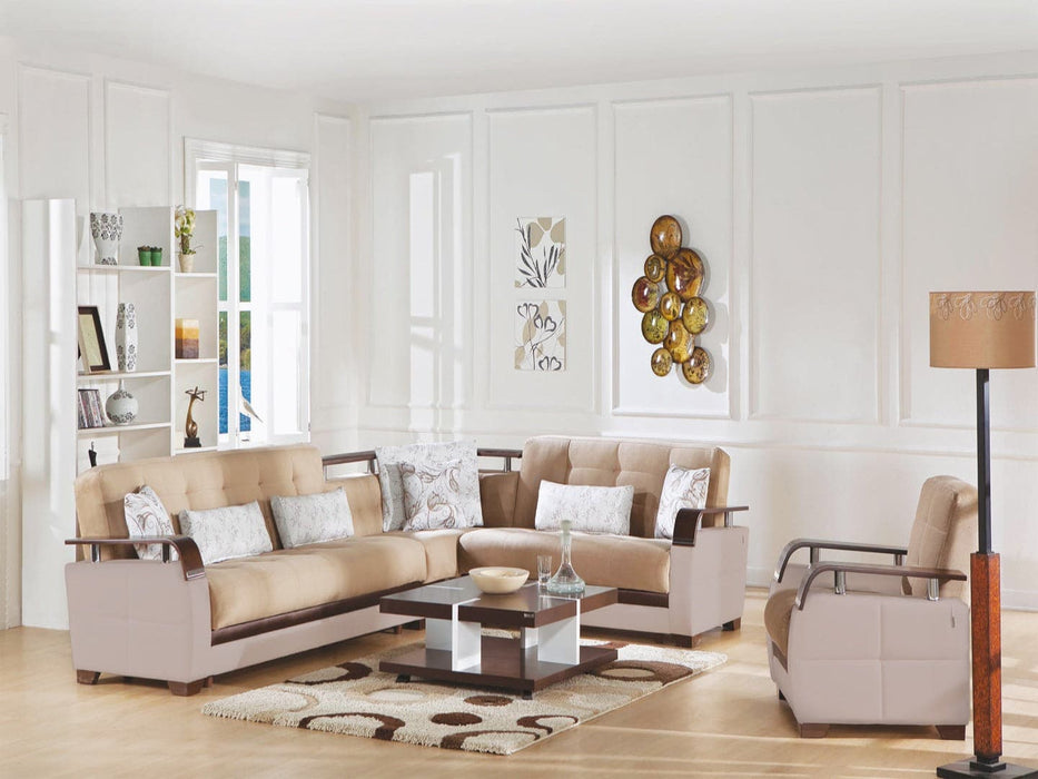 Stylish and Functional Natural Sectional for Modern Living Rooms