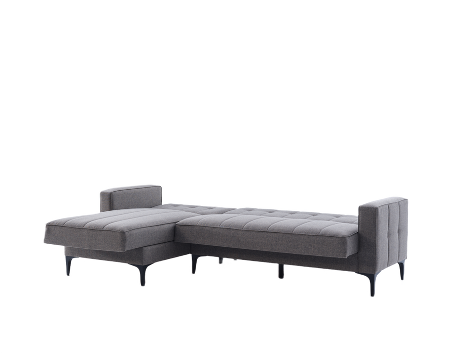 Chic Parker Sectional Sofa with Corvet Navy upholstery and stylish nailhead trim. Combines modern design with ample seating for a standout living room piece.