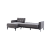 Parker Sectional Sofa featuring elegant nailhead trim and Corvet Navy fabric. Offers both style and functionality with generous seating space.