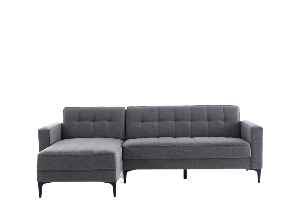 Luxury Parker Sectional Sofa featuring Corvet Navy fabric and nailhead trim. Provides ample seating and comfort for both entertaining and relaxing.