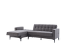Spacious Parker Sectional Sofa in Corvet Navy with comfortable seating and elegant nailhead trim. Ideal for large gatherings or intimate family evenings.